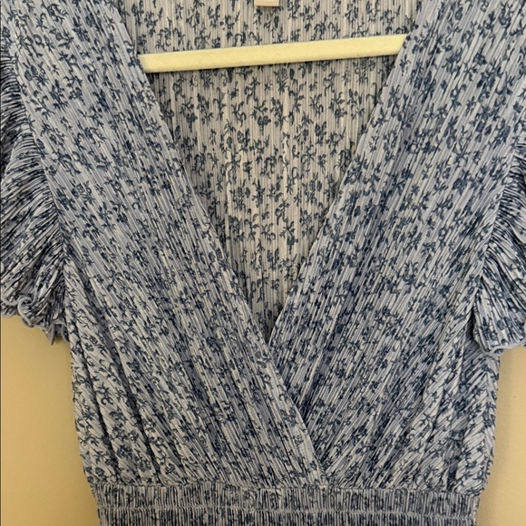 Nordstrom Chelsea 28 Women's Floral Wrap Midi Dress in Light Blue - Picture 9 of 11